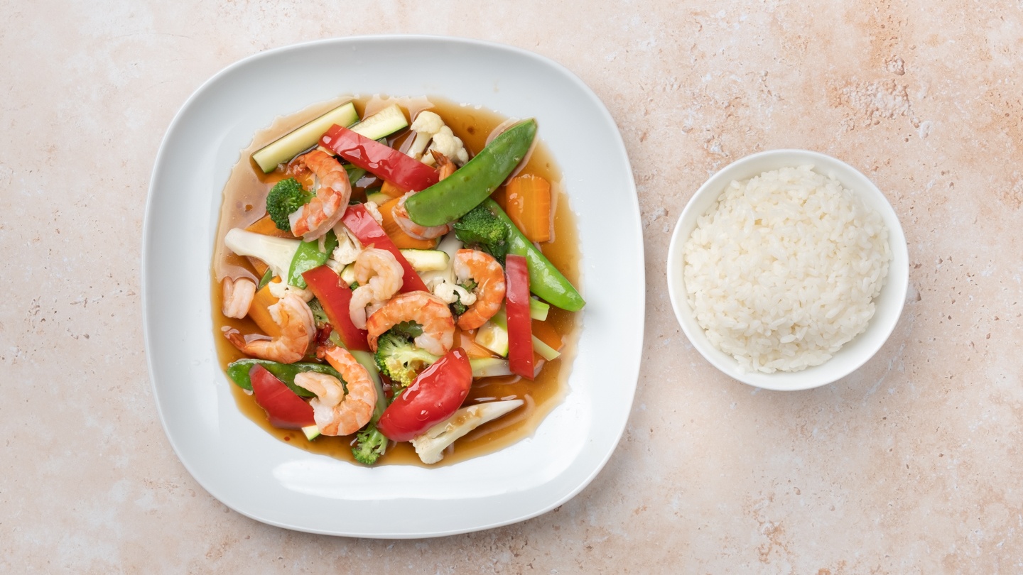 King Prawn and Vegetables House Style